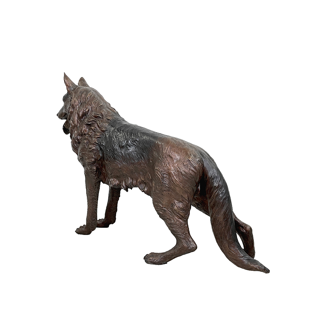 Bronzestatue zum Gedenken an den Deutschen Schäferhund, Rückprofil