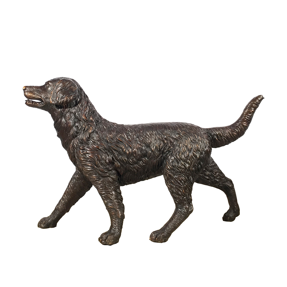 Bronze Golden Retriever Statue für Garten Seitenansicht
