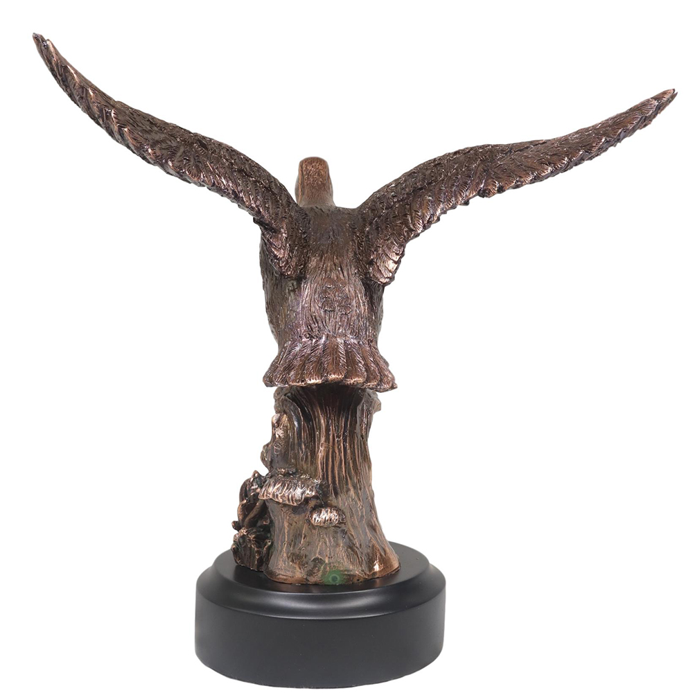 Bronze Mallard Statue rear wing view