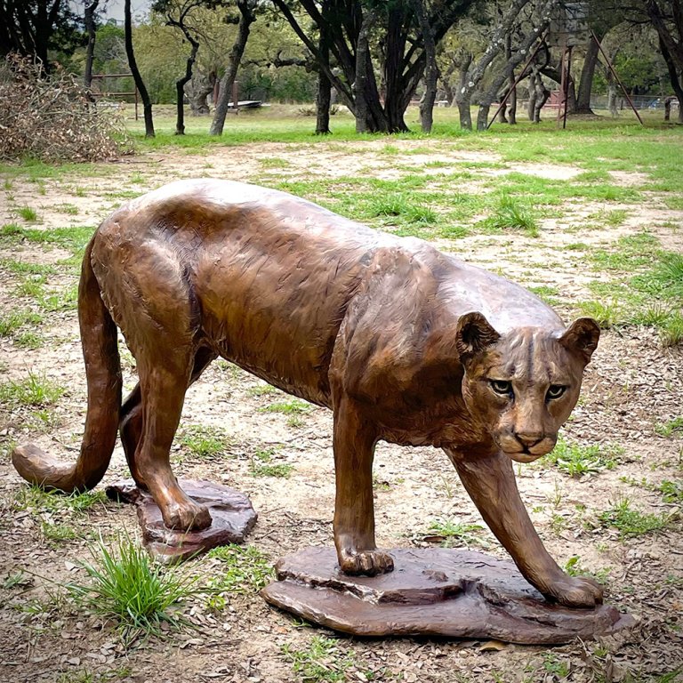 Bronze Mountain Lion Statue for Sale garden