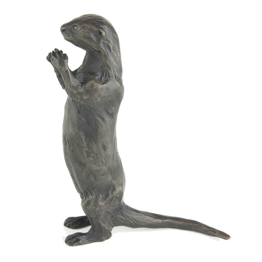 Statue extérieure d'otter en bronze, pose de profil