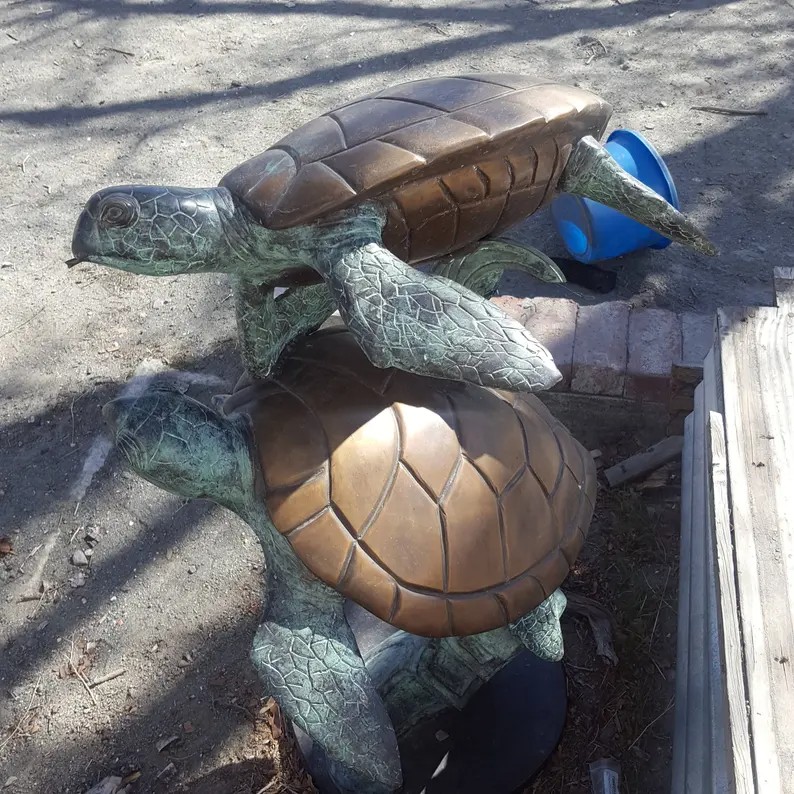 Bronze Sea Turtle Sculpture Outdoor pair