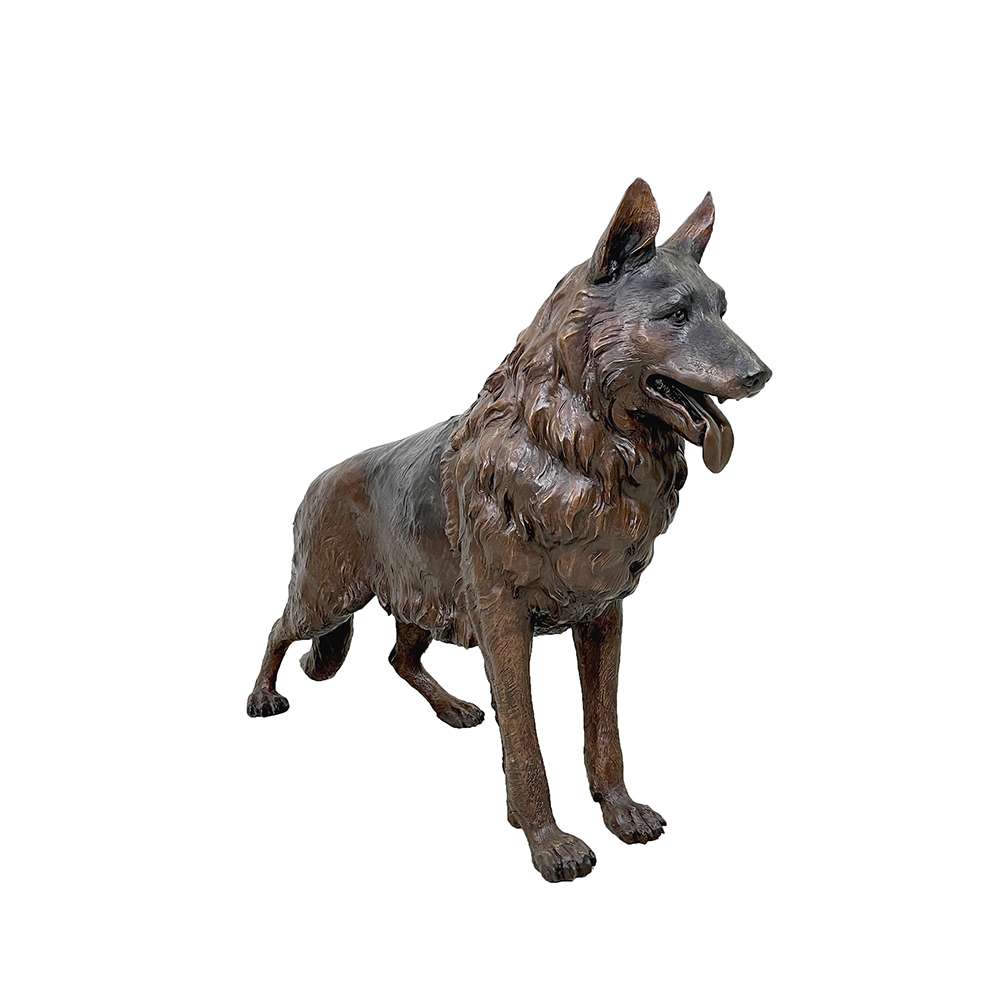 Bronzestatue zum Gedenken an den Deutschen Schäferhund, Rückprofil