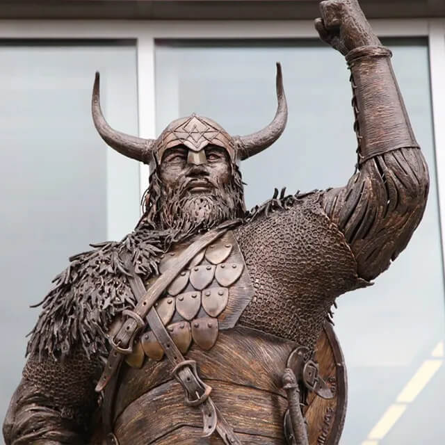Close-up of the Viking Garden Statue's upper body