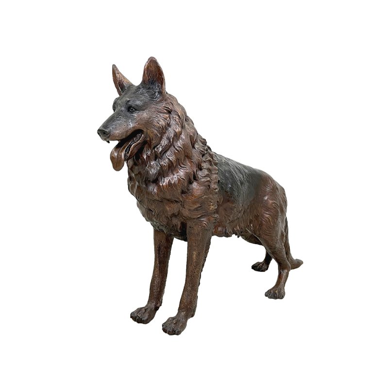German Shepherd Memorial Statue bronze