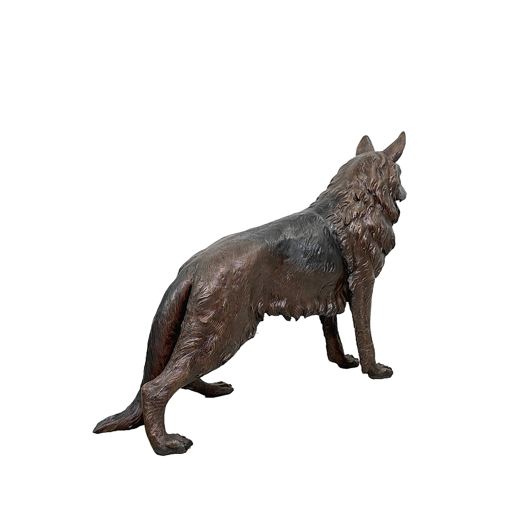 Bronzestatue zum Gedenken an den Deutschen Schäferhund, Rückansicht