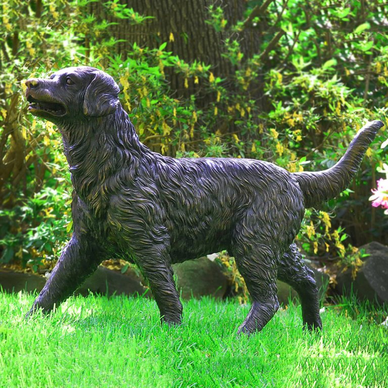 Golden Retriever Statue for Garden bronze walking