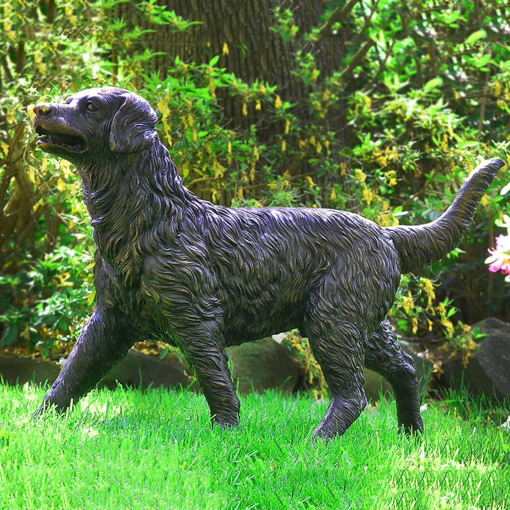 Golden Retriever Statue für Garten Bronze laufend