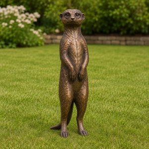 Meerkat Lawn Ornaments bronze standing guard