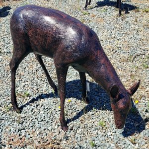 Outdoor Deer Sculpture bronze grazing pose
