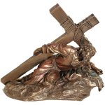 Way of the Cross Sculpture depicting Jesus Christ collapsing under the weight of the cross