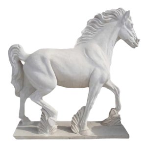 Graceful Horse Marble Statue in walking pose