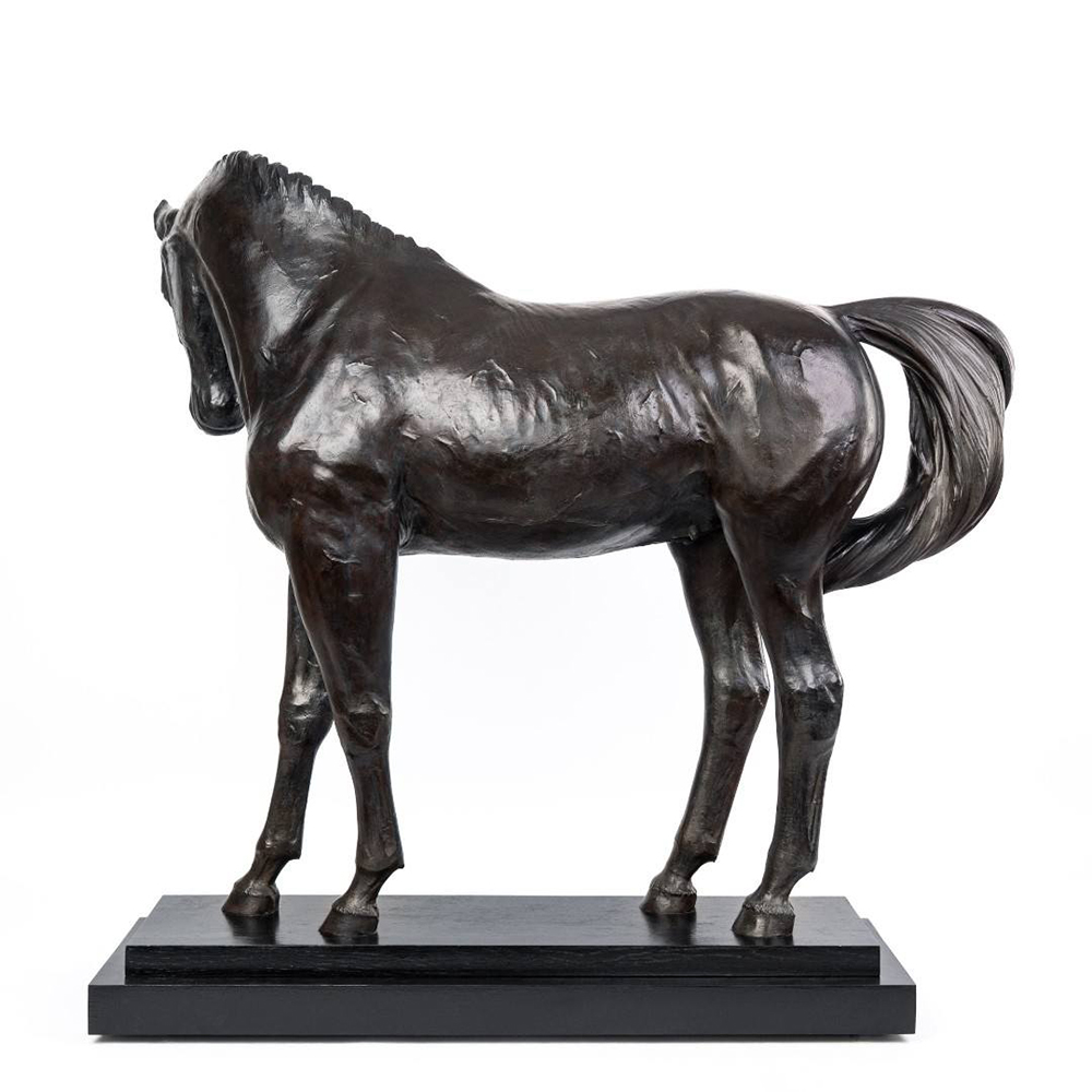 Bronze Horse Statue Life Size, Hanoverian horse sculpture with realistic anatomy and graceful posture