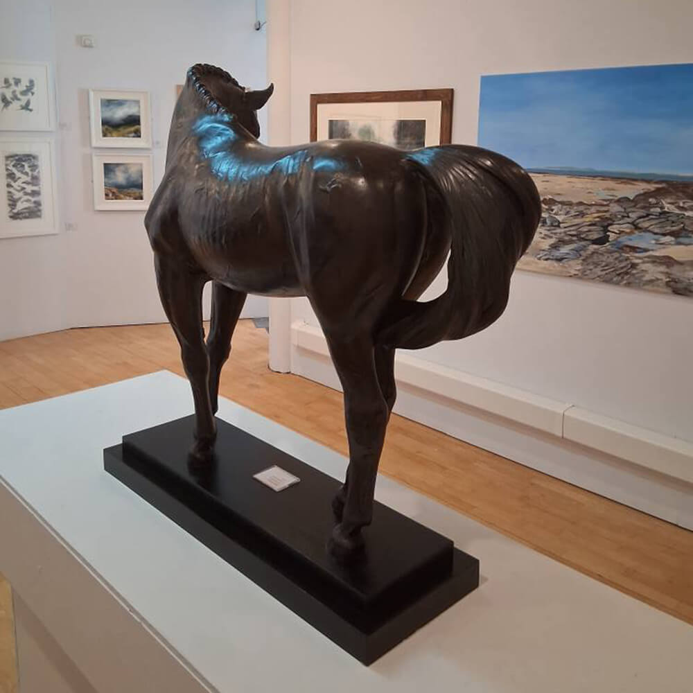 Bronze Horse Statue Life Size viewed from behind