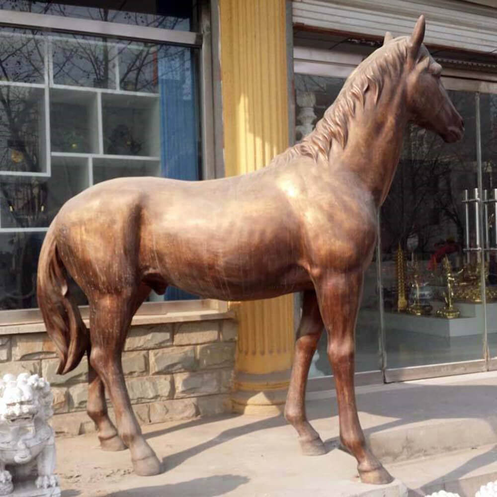 Bronze Realistic Horse Statue showing Thoroughbred-inspired lifelike proportions