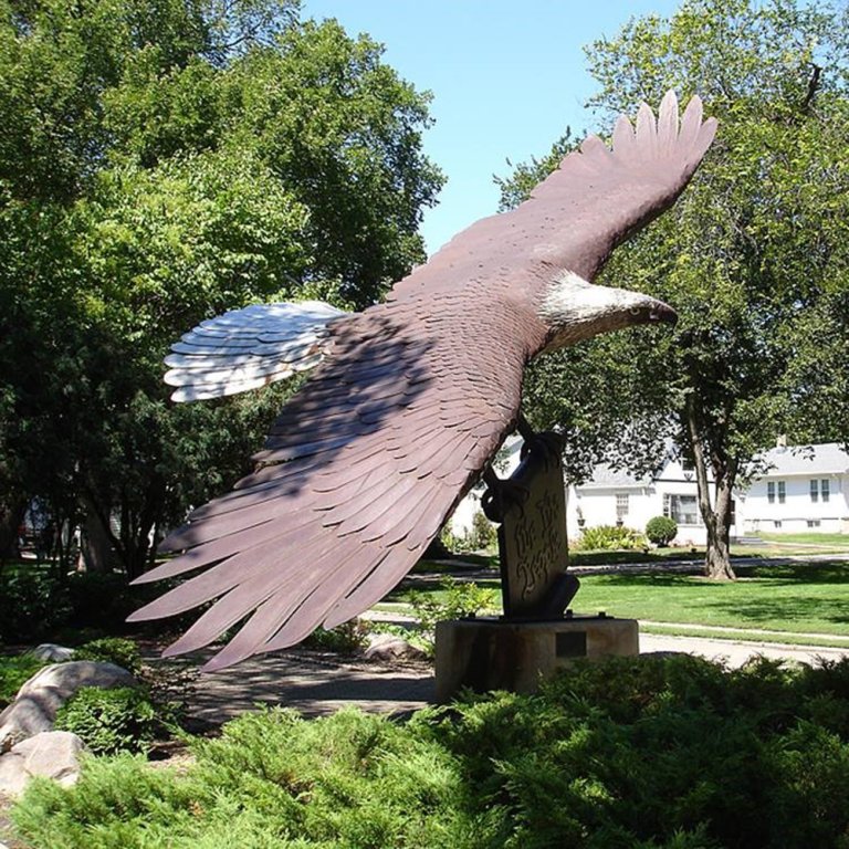 Flying Eagle Garden Ornament bronze soaring with wings fully spread