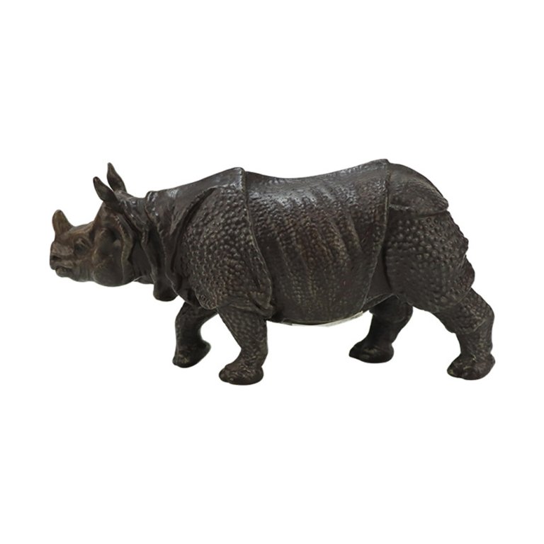 Rhino Bronze Sculpture showing detailed armor-like skin texture