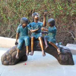 Bronze Children with Butterfly garden Statue