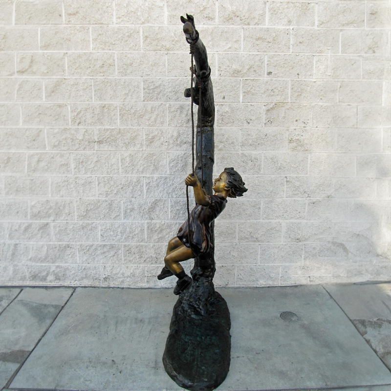 Bronze Girl on Swing garden Statue