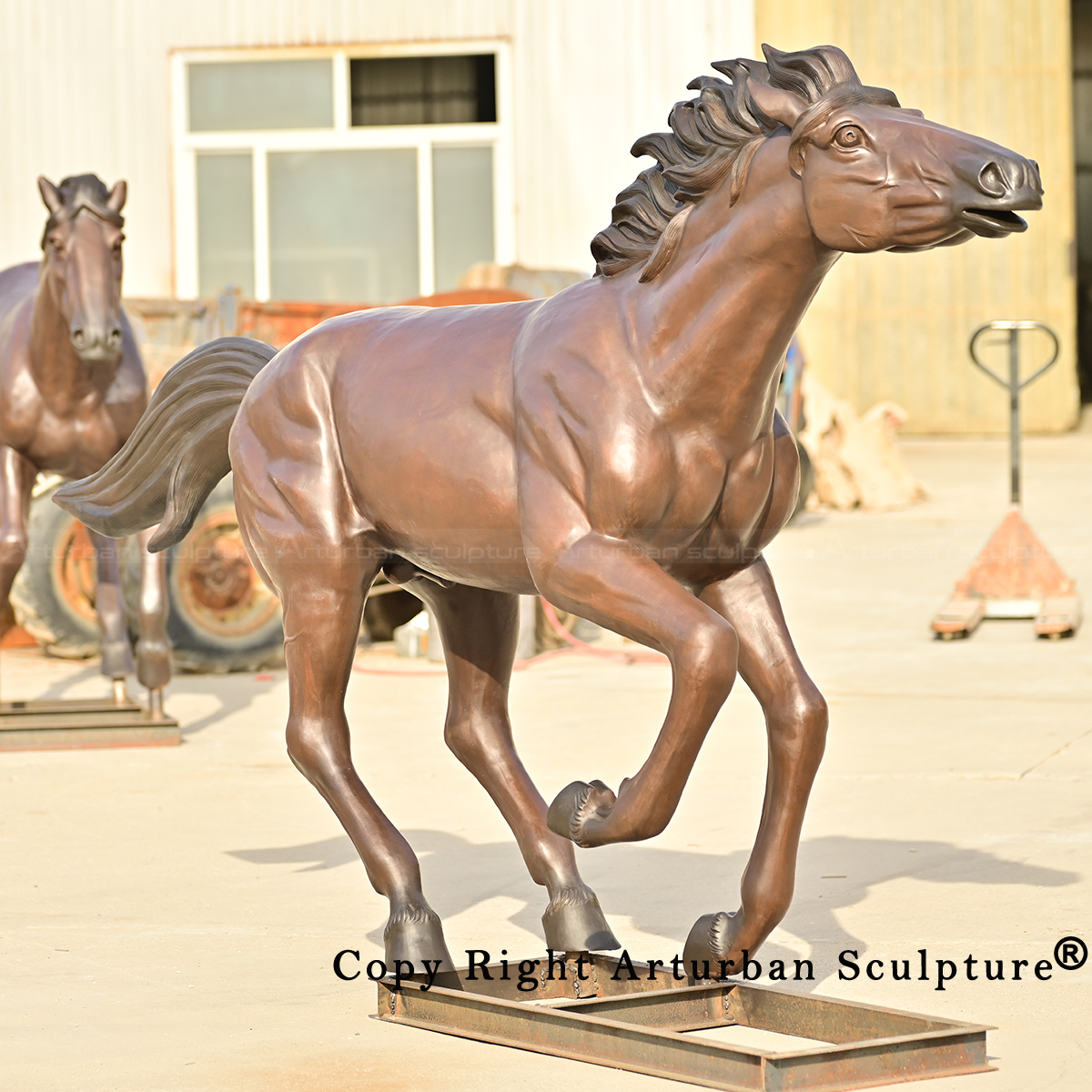 3 Bronze running horse statue for garden