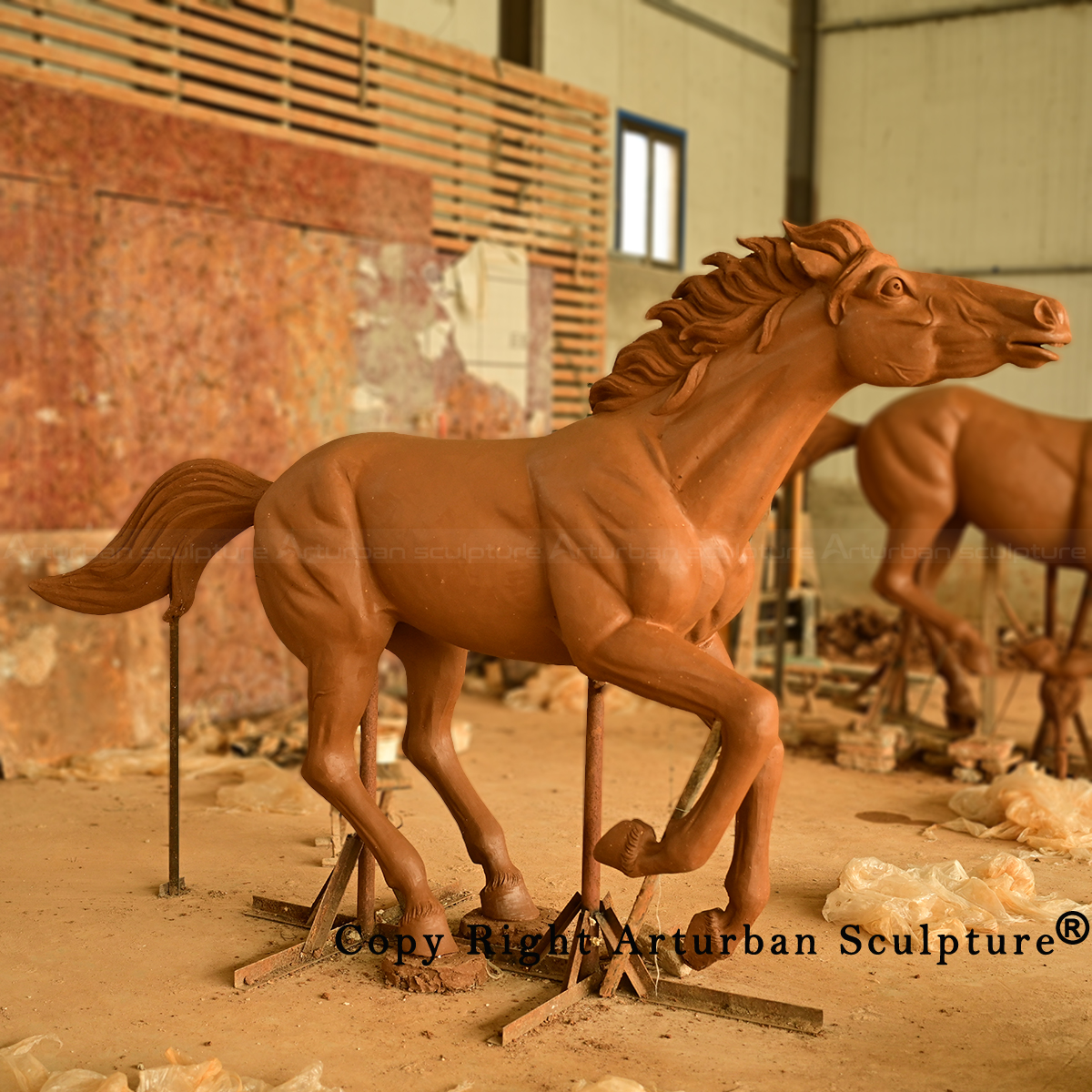 5 Clay model for bronze running horse statue
