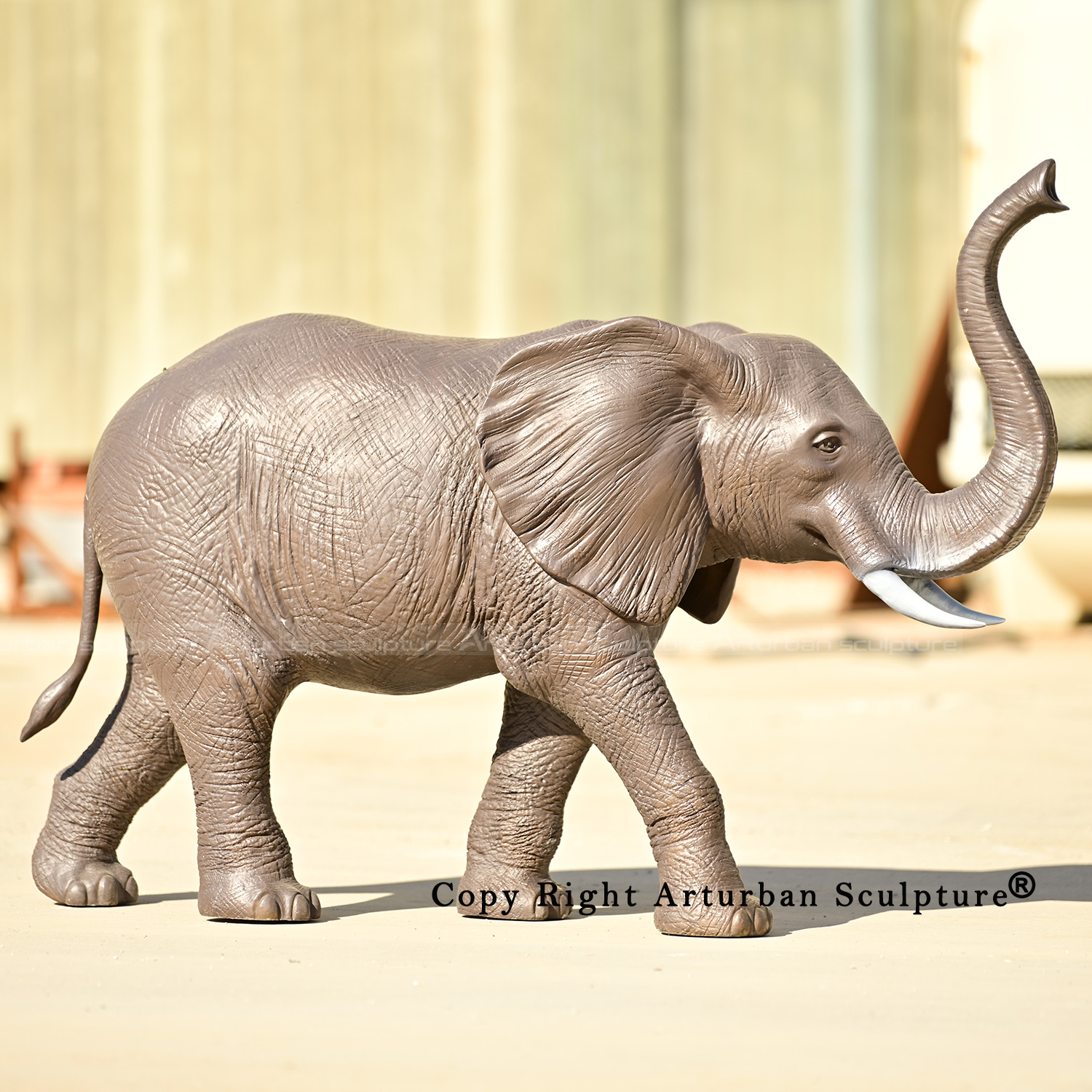 7 Custom Bronze elephant with trunk up garden statue