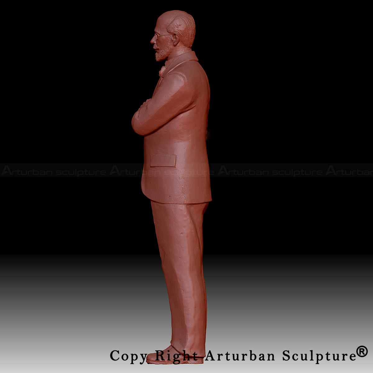 7 Profile view of politician sculpture 3D model