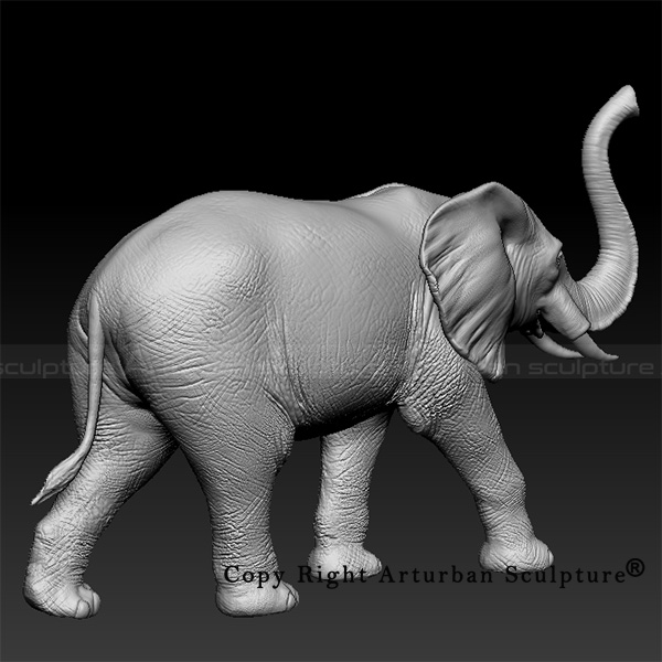 7 Rear angle walking elephant 3D model