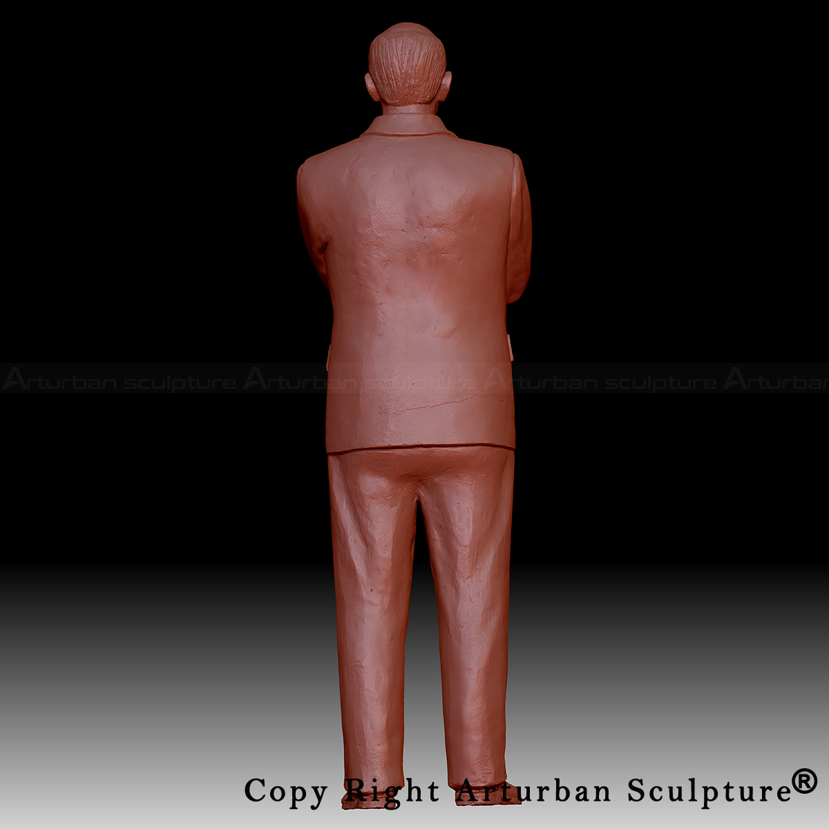 7 Rear view of historical figure 3D model
