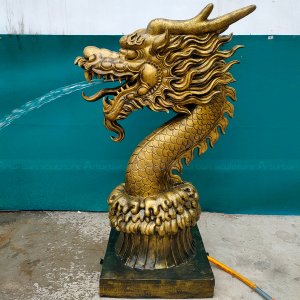 Bronze Dragon Head Fountain with flowing water