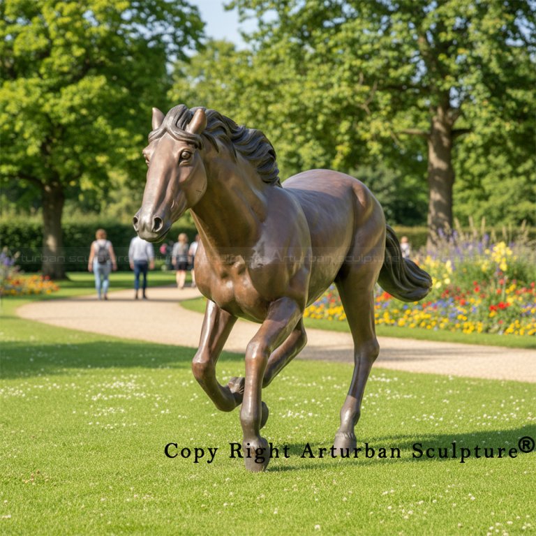 Bronze Horse Statue Life Size in park