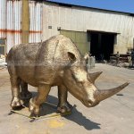 Bronze Rhinozeros Gartenskulptur in Lebensgröße
