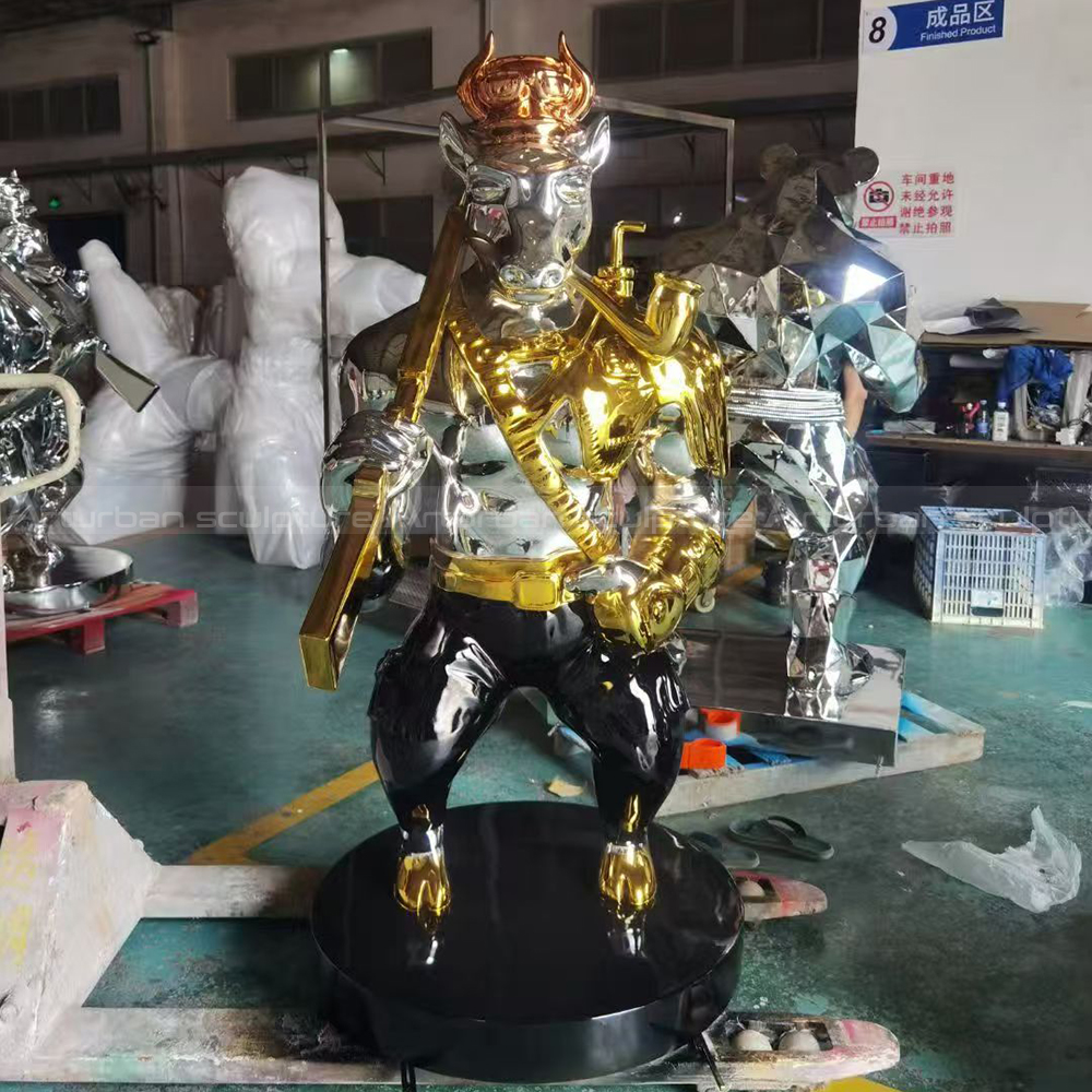 Bull Man Statue stainless steel warrior