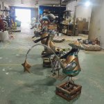 Cartoon Bird Sculpture stainless steel character group
