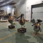 Cartoon Bird Sculpture stainless steel outdoor group