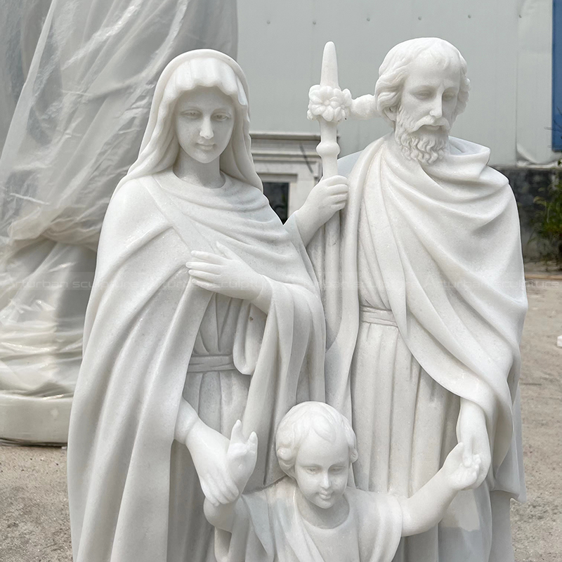 Detailed Holy Family Marble Statue figures