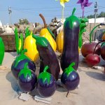 Fiberglas-Auberginen-Gartenstatuen