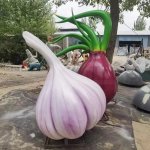 Fiberglas-Gemüsestatue mit Knoblauch und Zwiebel