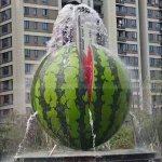 Fiberglas-Wassermelonen-Brunnenskulptur