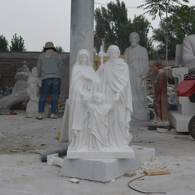 Front view Holy Family Marble Statue