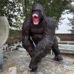 Fiberglass Gorilla Statue for Sale roaring outdoors