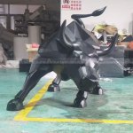 Black Geometric Wall Street Bull Sculpture design