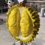 Giant Durian Sculpture with exposed yellow flesh