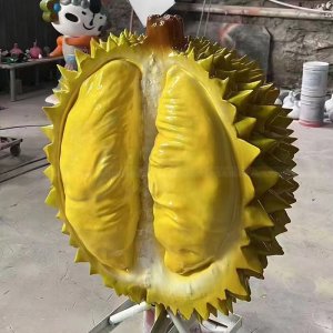 Giant Durian Sculpture with exposed yellow flesh