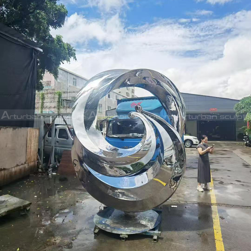 Large Abstract Stainless Steel Sculpture