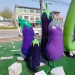 Große Auberginen-Gartenstatuen aus Fiberglas