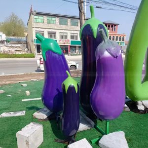 Grandes statues de jardin d'aubergines en fibre de verre