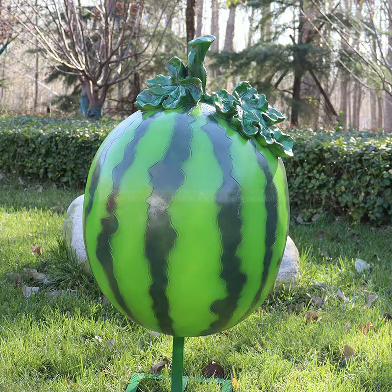 Outdoor fiberglass Watermelon Statue on lawn