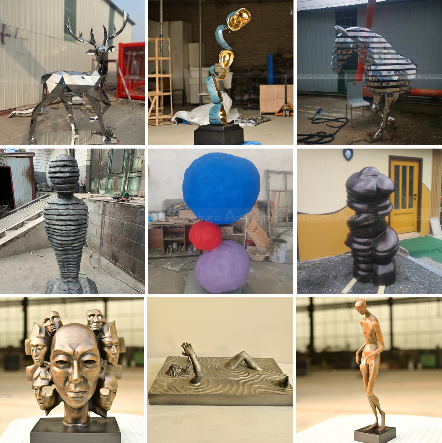 Abstrakte Statuen