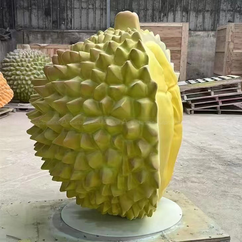 Whole fiberglass durian with textured spikes